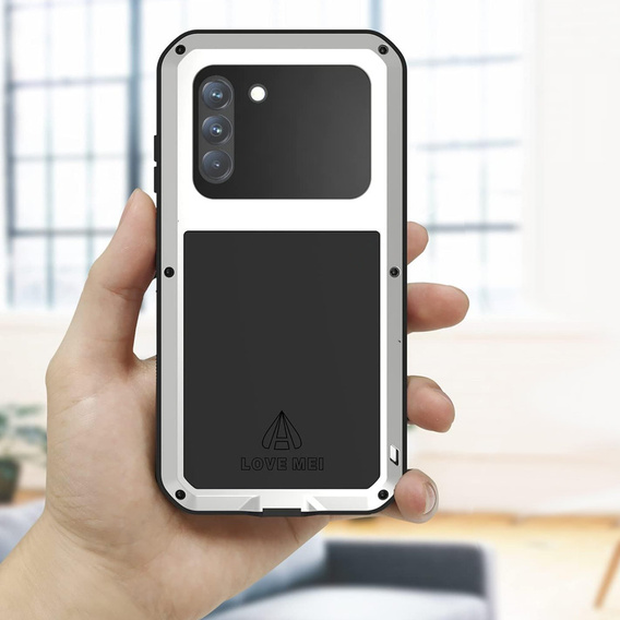 Чехол Love Mei до Samsung Galaxy A34 5G, armored with glass, серебряный