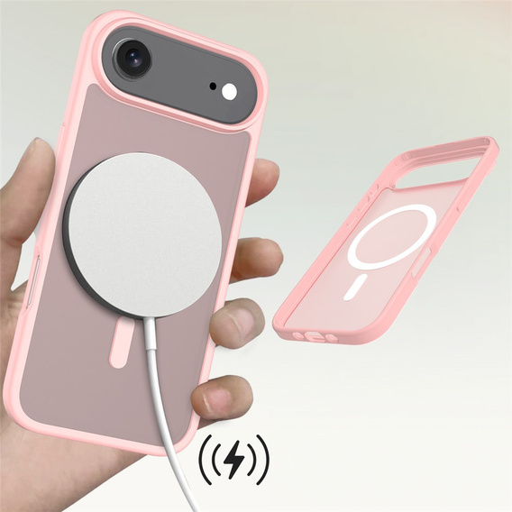 Матовый чехол для iPhone Air, для MagSafe, полупрозрачный розовый
