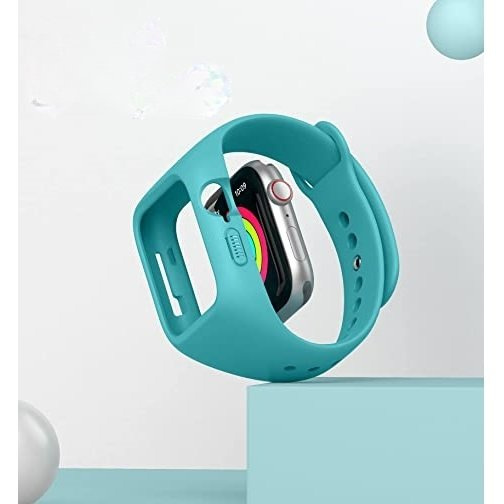 Ремень + чехол Suritch для Apple Watch 4/5/6/7/8/SE 44/45mm, синий