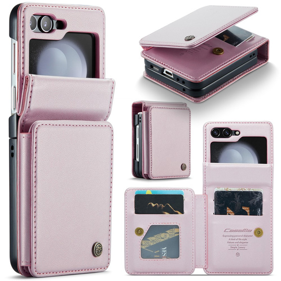 CASEME флип-кейс для Samsung Galaxy Z Flip5 5G, Litchi Wallet, розовый