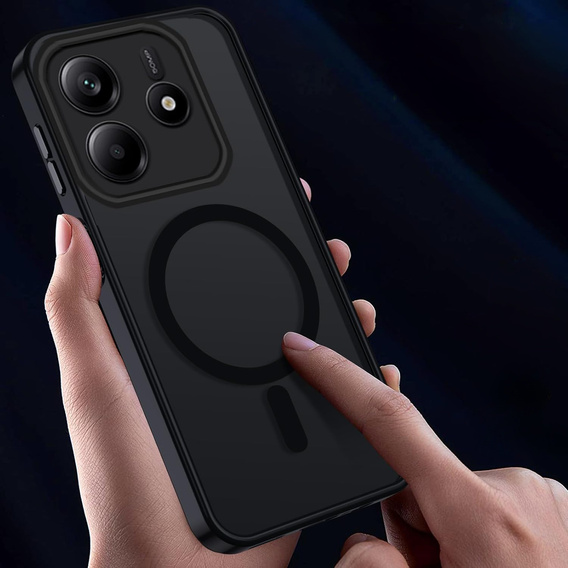 Чохол для Xiaomi Redmi Note 14 5G, для MagSafe, ERBORD Matt Case, чорний + захисне скло