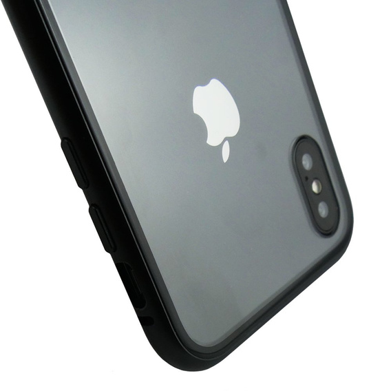 Стеклянный чехол с магнитной крышкой для iPhone XS Max - Black