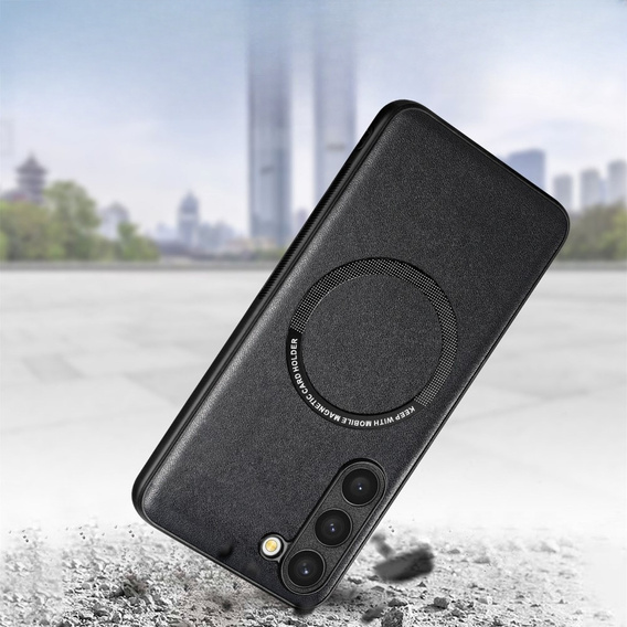 Чехол до Samsung Galaxy S23, Leather Hybrid MagSafe, чёрный