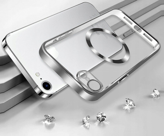 Чохол для iPhone 7 / 8, Electro MagSafe, сріблястий + Скло на екран