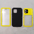 Чoхол Love Mei до iPhone 12, armored with glass, жовтий