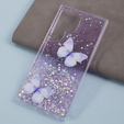 Чехол для Samsung Galaxy S24 Ultra, Glitter Butterfly, фиолетовый