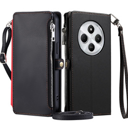 Откидной чехол для Xiaomi Redmi 14C / Xiaomi Poco C75, Wallet Zipper Pocket, чёрный