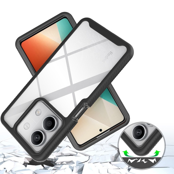 Чoхол Shockproof до Xiaomi Redmi Note 13 5G, із захисним екраном, чорний