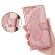 Откидной чехол для Xiaomi Poco F6, Butterfly, розовый rose gold
