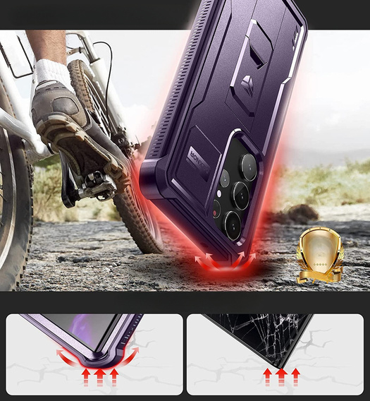 Броньований чохол для Samsung Galaxy S23 Ultra, Dexnor Full Body (Two Frames), фіолетовий