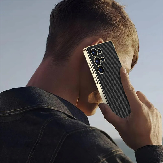 Чoхол до Samsung Galaxy S25 Ultra, GKK Leather, carbon чорний