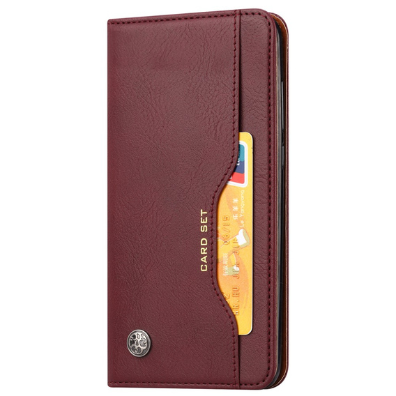  Чoхол Wallet до Xiaomi 11T / 11T Pro, Outer Card Slot, Wine Red