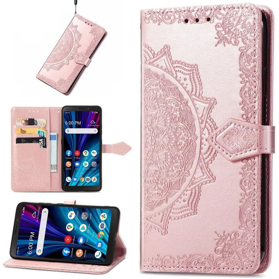 Откидной чехол для OnePlus Nord 4, Mandala, розовый rose gold