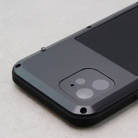 Чехол Love Mei до iPhone 12, armored with glass, чёрный