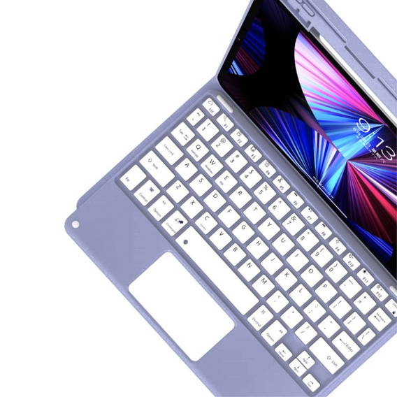 Чохол + клавіатура iPad 10.2 2021 / 2020 / 2019 / Air 10.5 2019, Leather Pen Slot TouchPad, фіолетовий