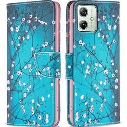 Откидной чехол для Motorola Moto G54 5G, Wallet, sakura, синий