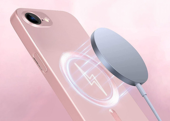 Чехол для iPhone 16E, ColorMag, для MagSafe, розовый + закаленное стекло 9H