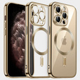 Чехол для iPhone 11 Pro, Electro MagSafe, золотой + стекло для экрана