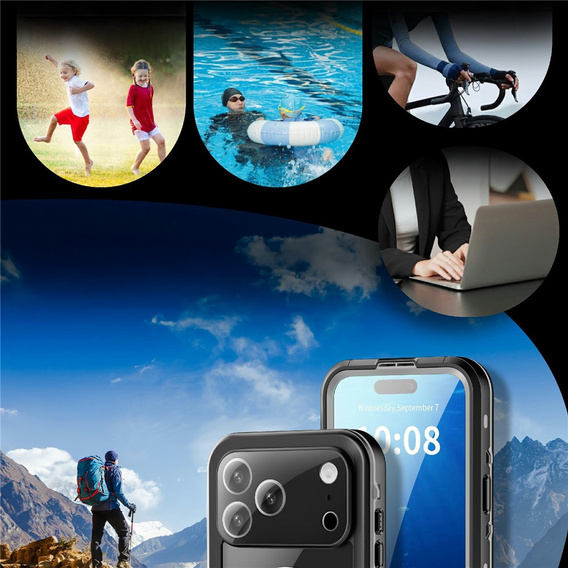 Чохол для iPhone 17 Pro Max, водонепроникний IP68, SHELLBOX MagSafe, чорний