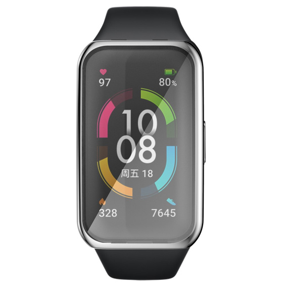 Чехол 2в1 с защитой экрана для часов Huawei Band 6/7, Silver