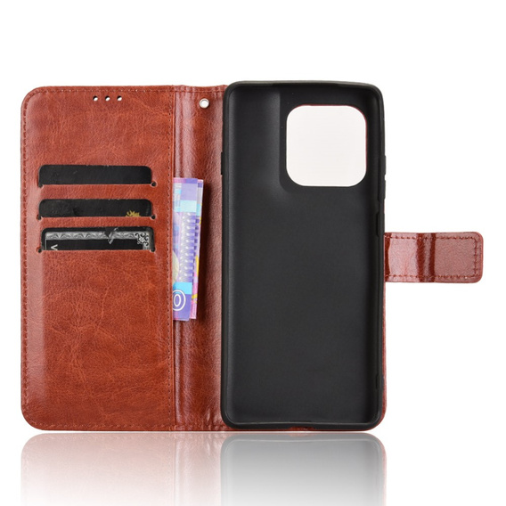 Футляр з клапаном для Motorola Edge 60 / 60 Fusion, Crazy Horse Wallet, коричневий