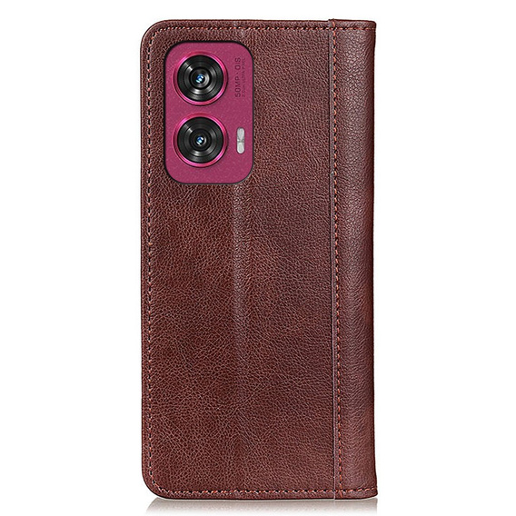 Флип-кейс для Motorola Edge 50 Fusion 5G, Split Leather, коричневый