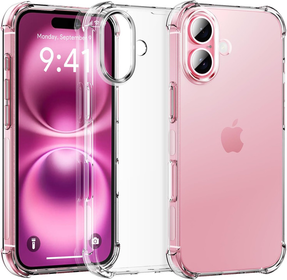 Чохол для iPhone 16 Plus, Erbord Dropproof, прозорий + скло