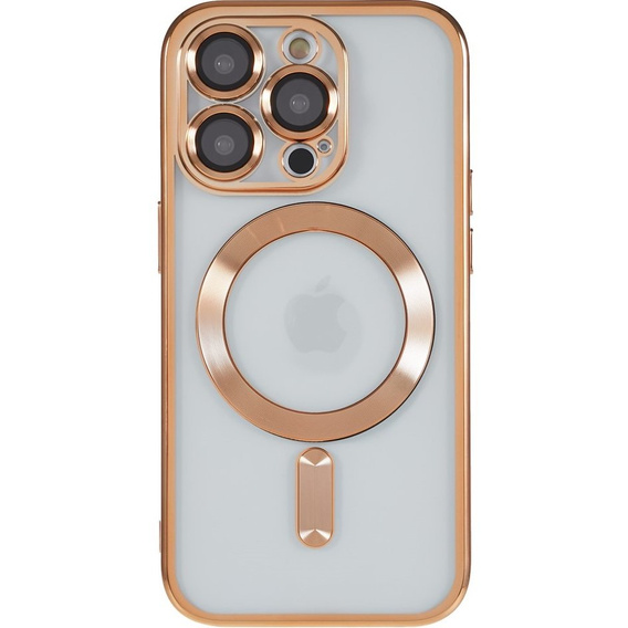 Чехол для iPhone 14 Pro, Electro MagSafe, золотой + стекло для экрана