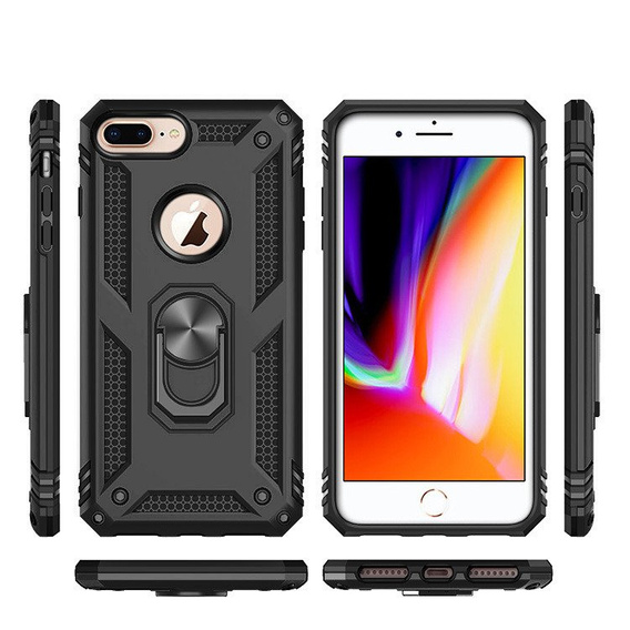 Бронированный Чехол до iPhone 6+ / 6S+ / 7+ / 8+ Plus, Nox Case Ring, чёрный
