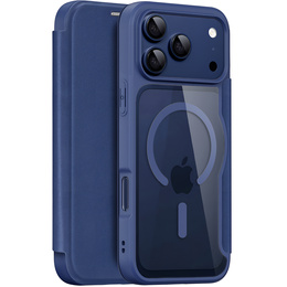 Чехол Dux Ducis для iPhone 17 Pro, Skin X Pro, с откидной крышкой, для MagSafe, темно-синий