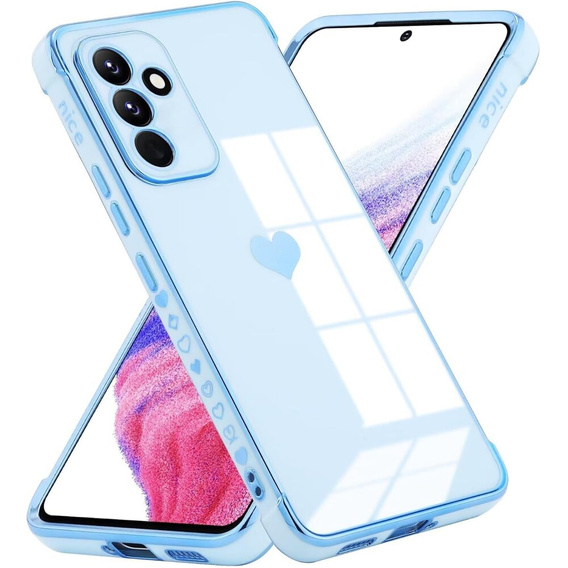 Чехол для Samsung Galaxy A15 4G / 5G, Electro heart, синий + полное клеевое керамическое стекло