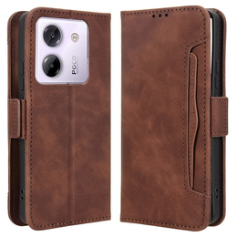 Футляр з клапаном для Xiaomi Poco M7 Pro 5G, Card Slot, коричневий