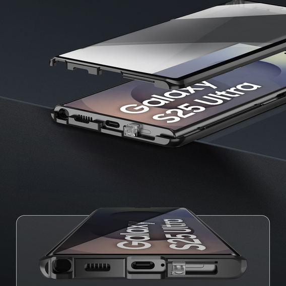 Магнітний чохол Dual Glass MagSafe для Samsung Galaxy S25 Ultra, чорний