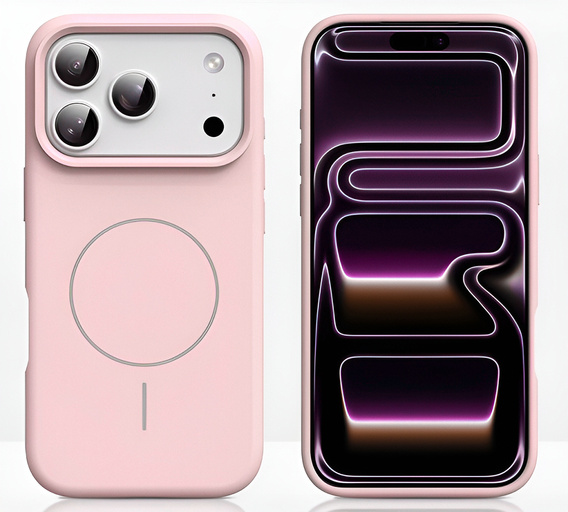 Силіконовий чохол для iPhone 17 Pro, для MagSafe, протиударний, рожевий