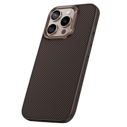 Кевларовий чохол BENKS для iPhone 16 Pro, для MagSafe, Carbon Fiber, коричневий