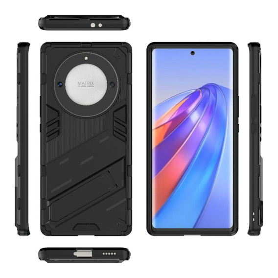 Чохол для Honor Magic 5 Lite, Military kickstand, чорний