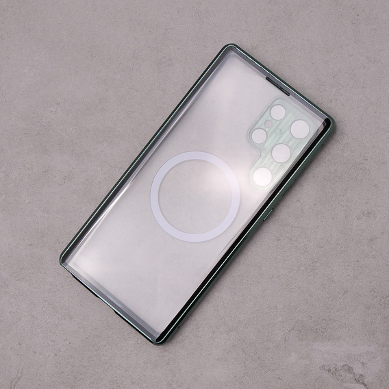 Магнітний чохол Dual Glass MagSafe для Samsung Galaxy S22 Ultra, зелений