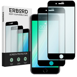 2x Закаленное стекло для iPhone 7 Plus/8 Plus, ERBORD 3D на весь экран