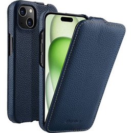 Чохол MELKCO для iPhone 15 Plus, шкіряний, фліп, темно-синій