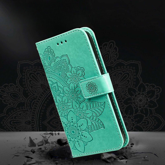 Откидной чехол для Samsung Galaxy A14 4G/5G, Mandala Flower, зелёный