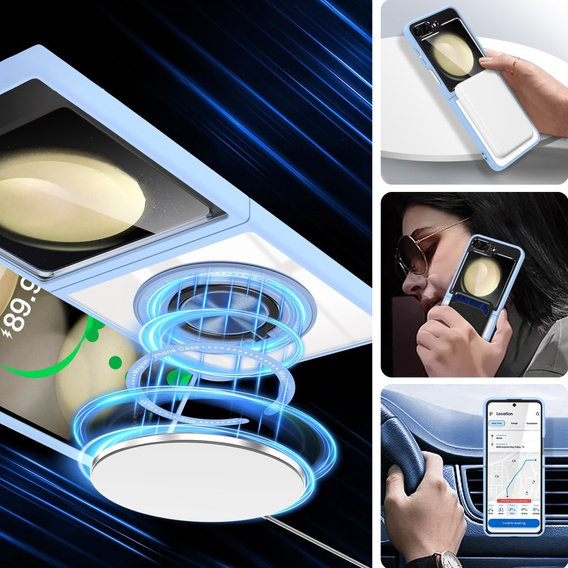 Чохол для Samsung Galaxy Z Flip7 FE / Z Flip6, Corners Dropproof, для MagSafe, прозорий / синій
