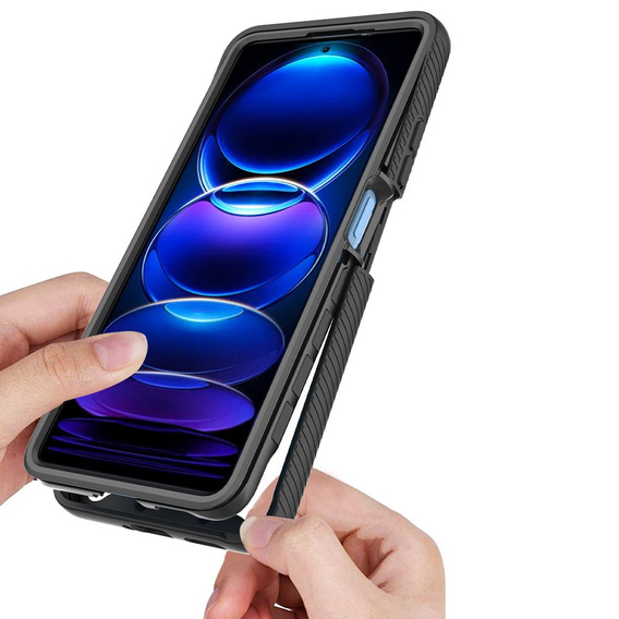 Чoхол Shockproof до Xiaomi Redmi Note 12 Pro 5G / POCO X5 Pro 5G, із захисним екраном, чорний