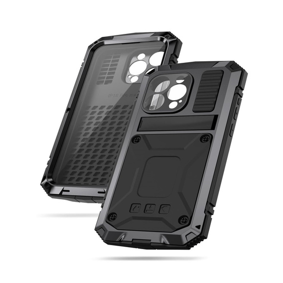 Чехол для iPhone 15 Pro, R-JUST, бронированный, черный