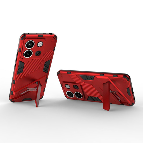 Чехол для Xiaomi Redmi Note 13 Pro 5G, Military kickstand, красный