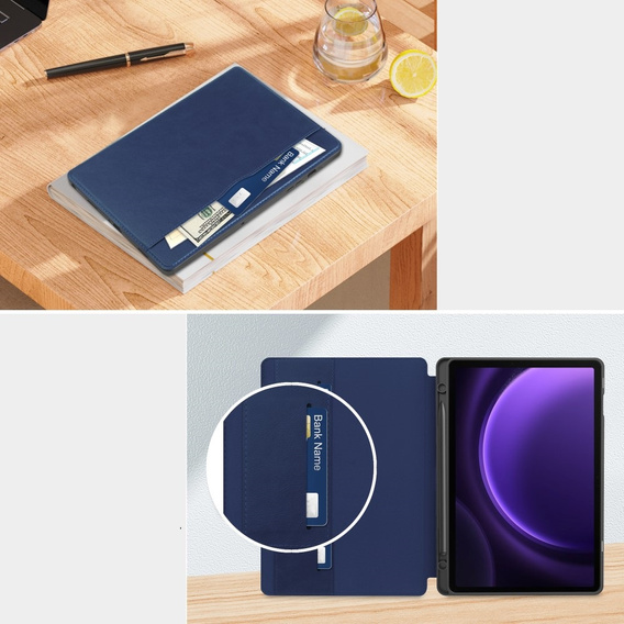 Чехол для Samsung Galaxy Tab S10 Lite / S10 FE / S9 FE, Business Card and Pen Slot, синий