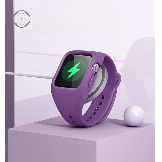 Ремінець + чохол Suritch для Apple Watch 4/5/6/7/8/SE 44/45mm, фіолетовий