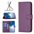 Откидной чехол для Samsung Galaxy S23 FE, BINFEN Wallet, тёмно-фиолетовый + 9H стекло  