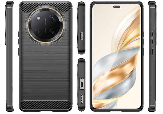 Чехол до Honor Magic 7 Lite, Carbon, чёрный
