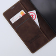 Чехол для iPhone 15 Pro, ERBORD Vintage, бумажник с клапаном, кофе