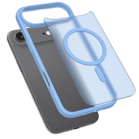 Матовий чохол для iPhone Air, для MagSafe, напівпрозорий синій